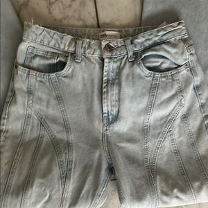 Zara Women's Sky Blue High Rise Jeans